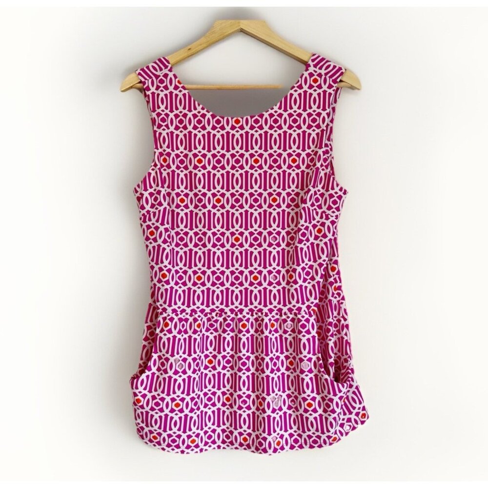 Jude Connally Pink Millie Peplum Sleeveless Top Women’s XL Pockets Summer Resort